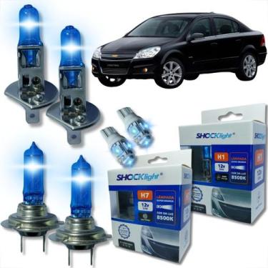Imagem de Kit lâmpada shocklight super branca farol alto baixo e lanterna h1 h7 