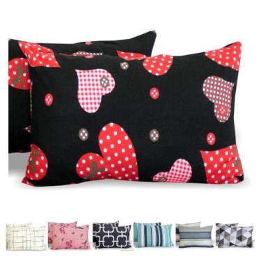 Imagem de Kit 10 Fronha Avulsa Malha Estampada 100% Algodão Com Zíper - Cozzilar