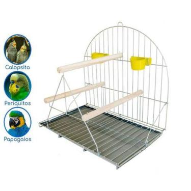 Imagem de Gaiola Aberta  Poleiro Grande   Para Papagaio Maritaca Calopsita Aves 