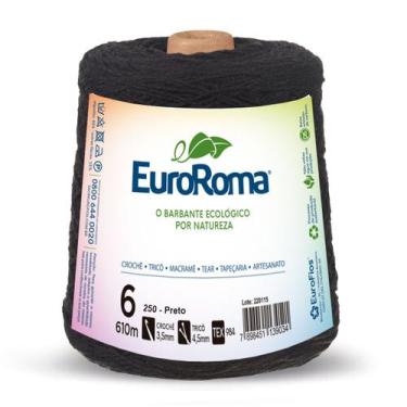 Imagem de Barbante Colorido Euroroma nº6 4/6 - 600g, 250 Preto