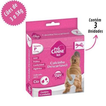 Imagem de Calcinha para Cachorro P Descartável 3 Unidades PróCanine