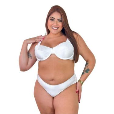 Imagem de Biquíni Feminino Plus Size Aro Sem Bojo Calcinha Asa Delta e Fio Duplo
