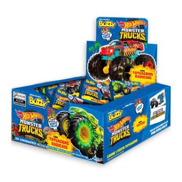 Imagem de Chiclete Buzzy Hot Wheels Monster Menta c/90 - Riclan