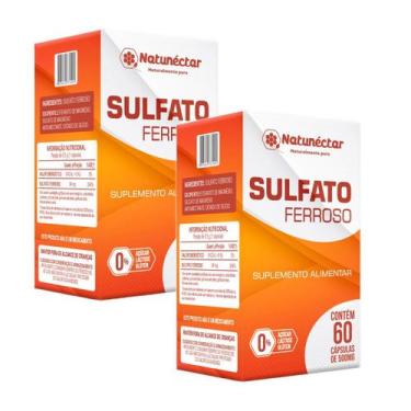 Imagem de 2x Sulfato Ferroso - 500mg 60 Cápsulas - Natunéctar