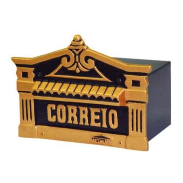 Imagem de Caixa de Correio Para Cartas Mineira Ouro Detras 20x25x12cm - Metal Mi