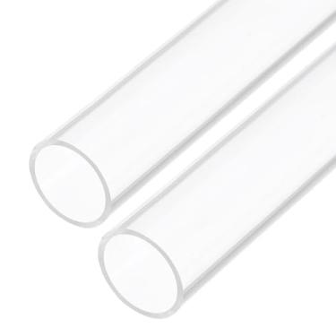 Imagem de Rebower Tubo rígido de plástico transparente de 30,5 cm 21 mm x 25 mm (0,8" x 1") tubo de acrílico redondo de policarbonato, [para encanamento, hidráulica, aquário, bricolage] - 2 peças