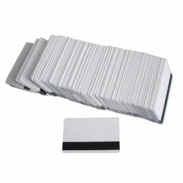 Imagem de Cartão De Pvc Branco P/ Crachá 54 X 86mm Com Tarja 50 Unid - Okayshop