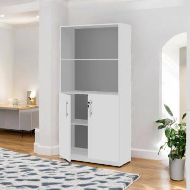 Imagem de Armário Estante Com Prateleiras Lumiere Branco