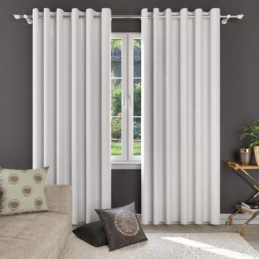 Imagem de Cortina 100% Blackout 4,00 Cm X2,50 Cm Vitalle Plano Branco - Belchior