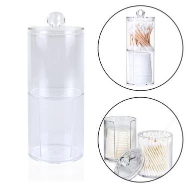 Imagem de Porta Algodão Cotonete Maquiagem Organizador Acrílico 2 em 1 - Arte Se