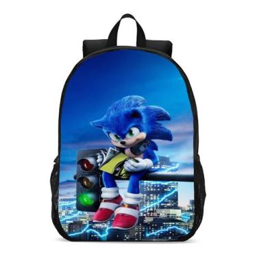 Imagem de Mochila Escolar Infanto Juvenil Filmes Desenhos Sonic Ouriço Novidade 