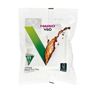 Imagem de Filtro Branco Para Coador Hario V60-01 - 100 Un