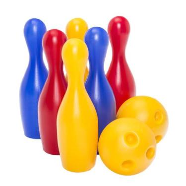 Imagem de Jogo de Boliche 6 Pinos Diversão Brinquedo Infantil Colorido - Cardoso