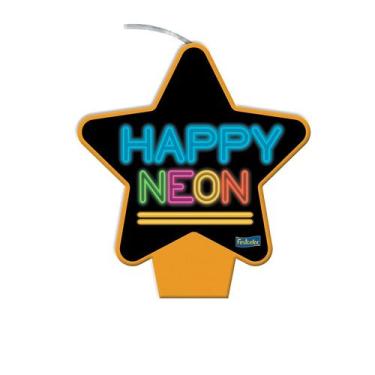 Imagem de Vela Laranja Festa Neon - 1 unidade - Festcolor - Rizzo Embalagens e F