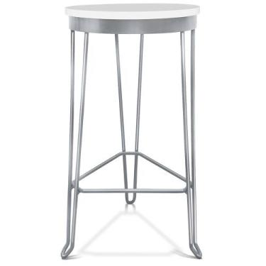 Imagem de Banqueta Banco Guatemala Estilo Industrial - Prata/Branco - Genus Móve