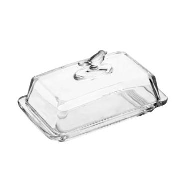 Imagem de Manteigueira Retangular com Tampa Bird 18x10x9cm Cristal Ecológico Wol