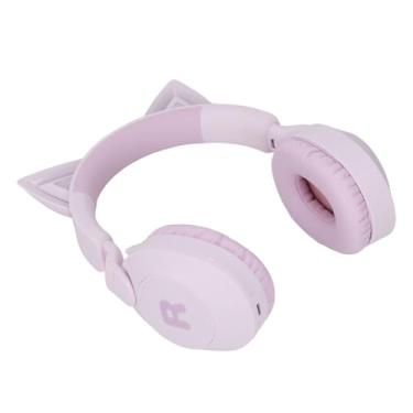 Imagem de Fone de Ouvido de Gato Com Microfone, Efeito de Luz LED, 5,4, 35 Horas de Reprodução, Fone de Ouvido Fofo para Crianças/adolescentes/adultos, Dobrável, para Es (PURPLE)