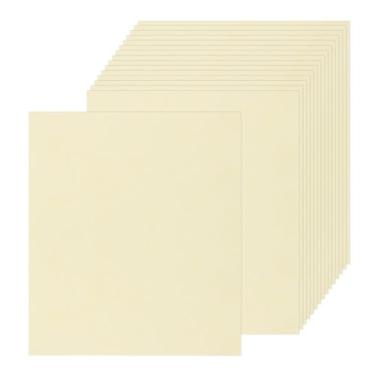 Imagem de Rebower 50 folhas de papel pergaminho envelhecido 90 g/m², folha de papel vintage, [para certificado, convite, envelope] - 21 x 28 cm/amarelo creme