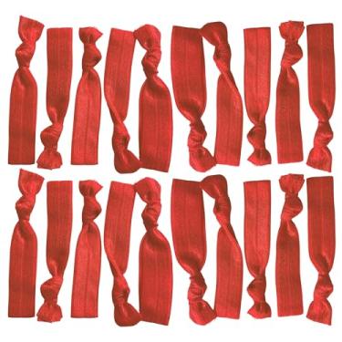 Imagem de Kenz Laurenz Conjunto de 20 elásticos de prendedor de rabo de cavalo sem vincos (vermelho)