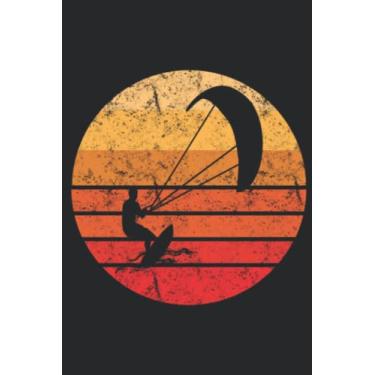 Imagem de Kitesurfing Kiteboarding Retro Vintage Sunset Kitesurf Meme: Lined Journal Notebook To Do Schedule, Medium 6x9 Inches, 100 Pages, Printed Cover