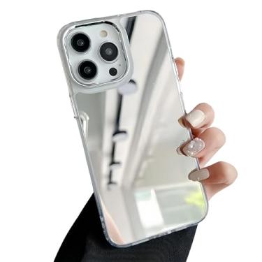 Imagem de YTanazing Capa espelhada para iPhone 13 Pro Max para mulheres e meninas, maquiagem, linda capa de vidro brilhante à prova de choque com moldura de TPU (poliuretano termoplástico) transparente e macia