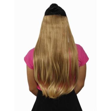 Imagem de Alongamento Aplique Tic Tac Liso Loiro Dourado Mesclado 60Cm - C e c s