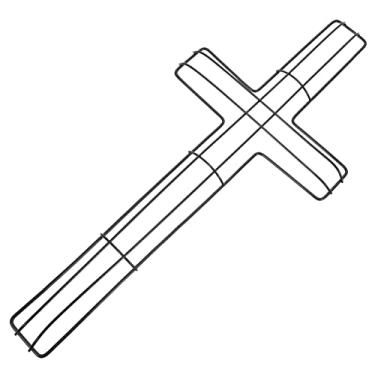 Imagem de Moldura de guirlanda de arame para Páscoa, forma de guirlanda em forma de cruz para artesanato, decorações florais na Páscoa, casamentos, festas de em casa