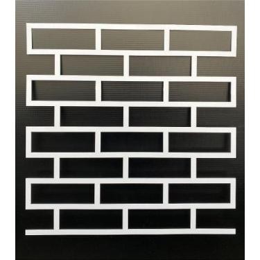 Imagem de Stencil De Pintura Modelo Tijolinho Gabarito Revestimento De Parede 60