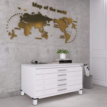 Imagem de Mapoteca de Aço Fixa com 05 Gavetas Branco