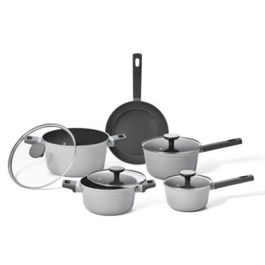 Imagem de Jogo Panelas Antiaderente Ultra Ceramic Indução 5 Peças Cor Cinza Mou 