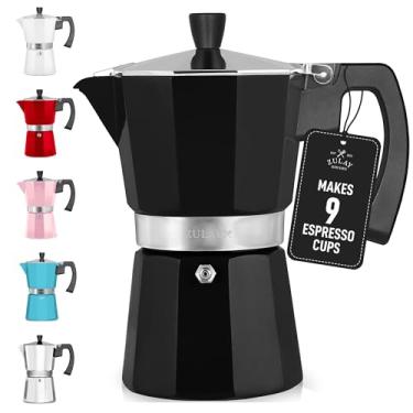 Imagem de Cafeteira Zulay Moka Pot - à prova de vazamento, aço inoxidável, fácil de limpar, alça e botão resistentes ao calor - para café expresso autêntico estilo cubano e italiano - Faz 9 xícaras de café