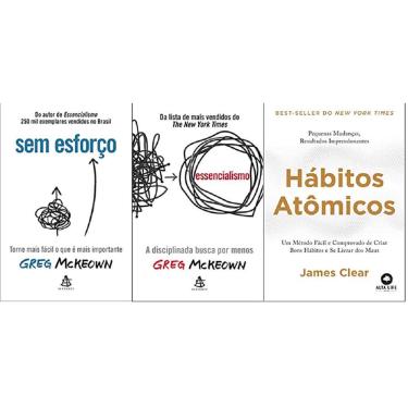 Imagem de Kit 3 Livros Sem Esforço + Essencialismo + Hábitos Atômicos