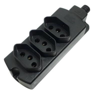 Imagem de Barra de Tomada Régua Múltipla Tripla Para Extensão 20a Preta TMU3-320