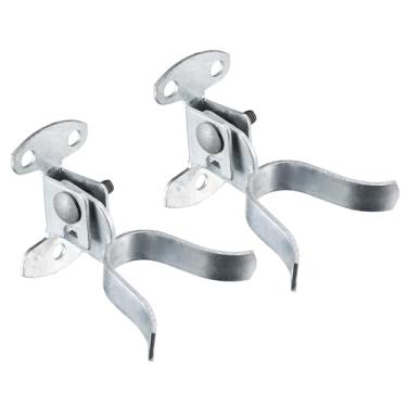 Imagem de KINNAN Trava de porta de garfo de montagem na parede traseira plana, ferragem de trava de montagem na parede, aço galvanizado, com orifício de cadeado, facilmente montada em poste de portão de madeira