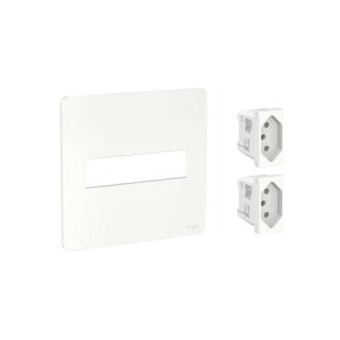 Imagem de Conjunto 4x4 Tomada Dupla 20A Orion Schneider Branco - Schneider Elect