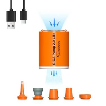 Imagem de Novo GIGA PUMP 2.0 Lite: bomba de ar elétrica portátil 4kPa bomba de ar para infláveis bomba recarregável colchão de ar para boias de piscina, anéis de natação, almofada de acampamento, almofadas de