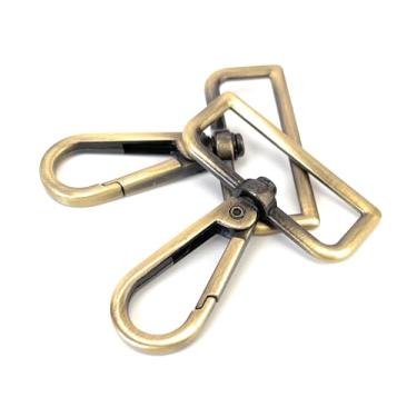 Imagem de VersaKits 10 Peças De Fechos Giratórios Latão 1-1/2" Com Argola Em D, Garra Lagosta, Ganchos Pressão Para Portão, Clipes Gatilho Fabricação Alças Chaveiro Bolsa