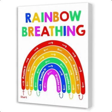 Imagem de Gwisml Arte de parede em tela com citações inspiradoras para sala de aula, arte motivacional para sala de aula, pré-escola, berçário, conselheiro, escritório, terapia, escritório, decoração de parede