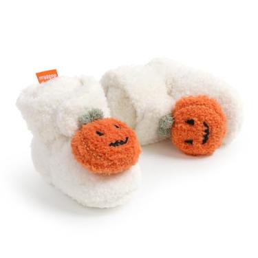 Imagem de Ohwawadi Sapatinhos De Bebê Lã Aconchegantes Para Bebês, Pantufas Abóbora Natal E Halloween, Sola Macia Quente, Meias Desenho Animado, Sapatos Berço Recém-Nascidos