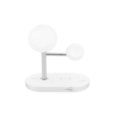 Imagem de Carregador 3 em 1, wireless, Originais iPlace, Branco