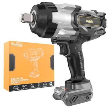 Imagem de Chave de impacto sem fio de 3/10.2 cm compatível com bateria Dewalt 20 V, pistola de impacto de alto torque de 2500 Nm, resistente, chave de impacto elétrica sem escova com 4 modos de velocidade e luz
