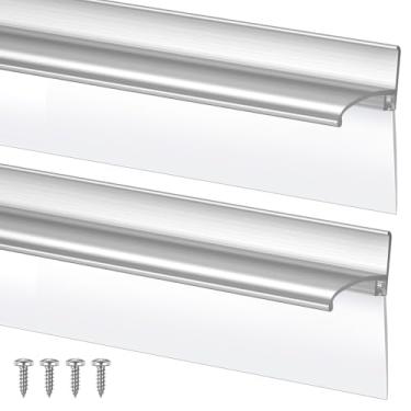 Imagem de Hicarer Trilho de gotejamento de substituição para porta de chuveiro cromado de 63,5 cm com varredura de vinil, defletor de água para porta de chuveiro com vedação inferior de porta de chuveiro, fita