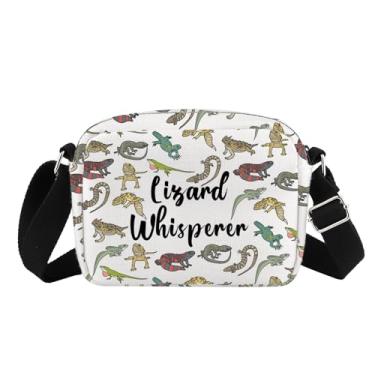 Imagem de G2TUP Gecko Presente para Amantes de Répteis Lizard Whisperer Bolsa tiracolo Leopard Gecko Lover Bolsa de viagem Lagarto Dono Presente, Lizard Whisperer Hs
