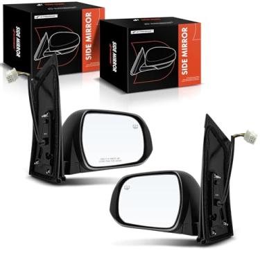 Imagem de A-Premium Par (2) espelhos retrovisores elétricos do lado do motorista e do passageiro - compatível com Toyota Sienna 2013-2014 - Retrovisor retrovisor externo preto dobrável manual aquecido -