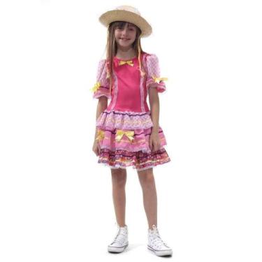 Imagem de Vestido de Festa Junina Infantil Caipira Com Chapéu - Sulamericana, M 