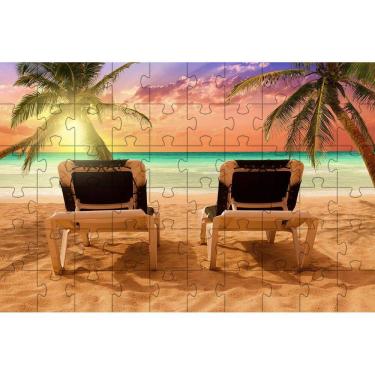 Imagem de Kit 2 Quebra-Cabeça Paisagens Praias Do Mundo 40 Peças