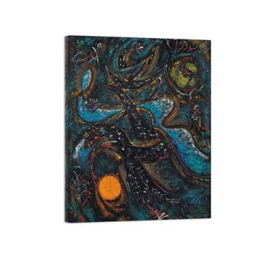 Imagem de Abstrato lona wall art pinturas famosas-Amantes-Poster e impressões para decoração casa sala de estar 60x80cm24x31in Sem Moldura