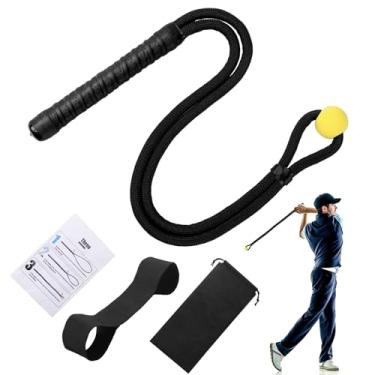 Imagem de HOMIEE Conjunto de treinamento de corda de golfe, auxílio de treinamento de swing de golfe e faixa de braço de correção de balanço, melhora a velocidade, o ritmo, a flexibilidade e a força, presentes