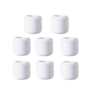 Imagem de Suportes de castiçal de cerâmica, conjunto de velas de sino, castiçais pequenos de 1,7 cm de diâmetro para mesa central, decoração festiva de cornija de Natal ou decoração de casa (8, branco)