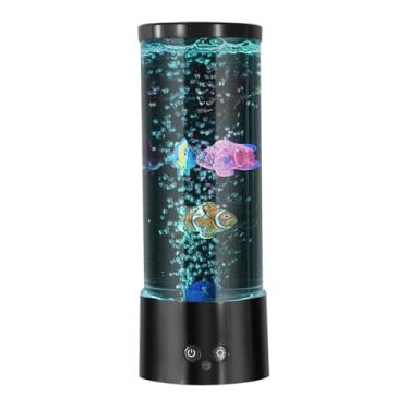 Imagem de Lâmpada de água -viva LED LED High Bright Usb Night Light Light Creative Children's Bedroom Bubble Fish Table Lamp 16 Cores + 4 Cores do gradiente